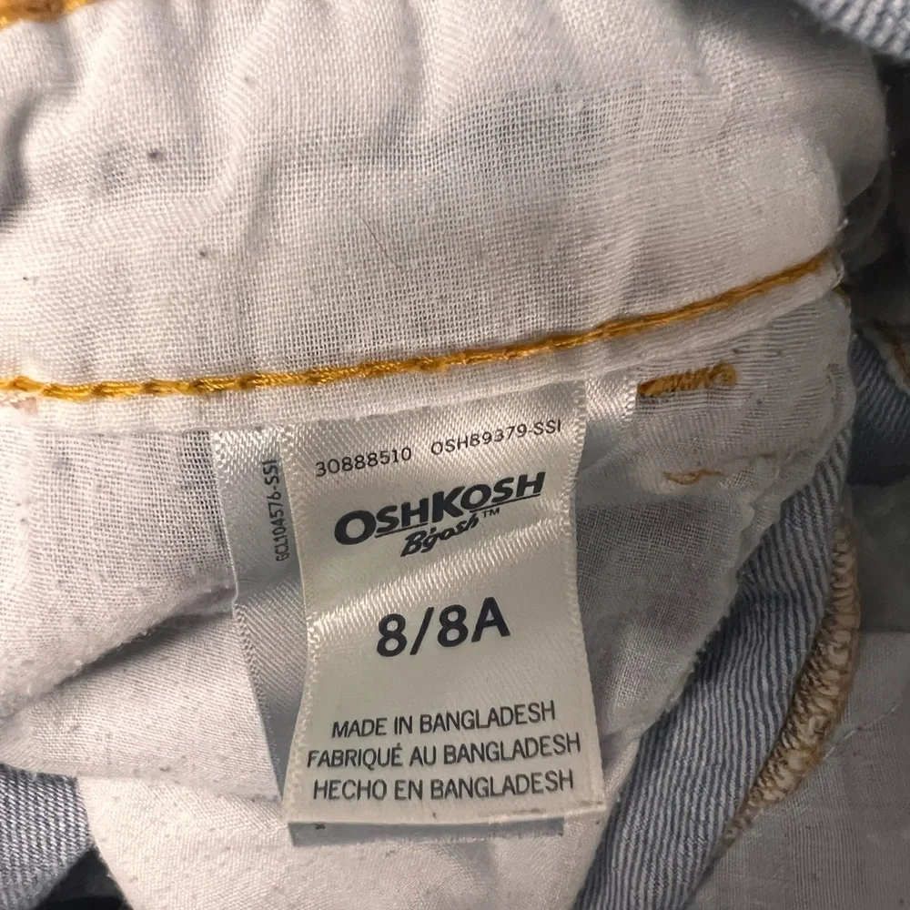Denim‎ Overalls size 8 with Distressed Details